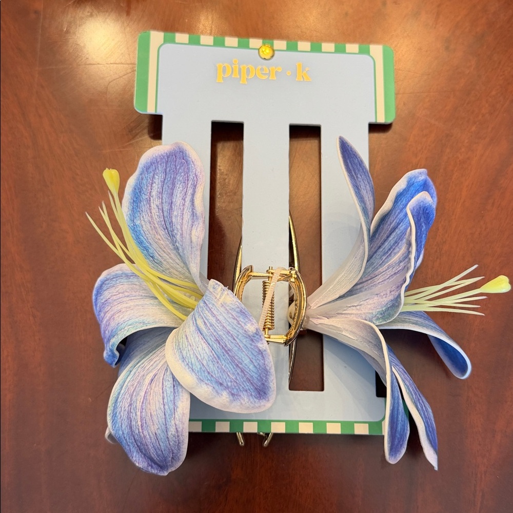 Piper K Blue Floral Hair Clips